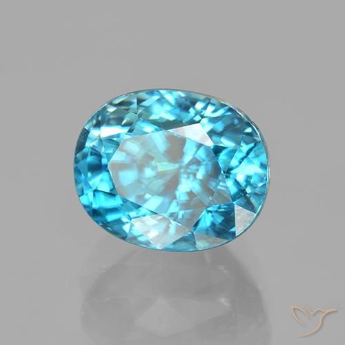 9,17 ctw natürlicher Mittelblau Zirkon, Oval, VVS