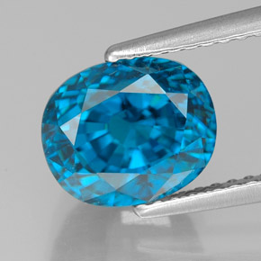 5,40 ctw natürlicher blauer Zirkon, Oval Schliff, VVS