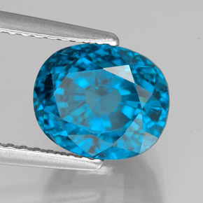 5,40 ctw natürlicher blauer Zirkon, Oval Schliff, VVS
