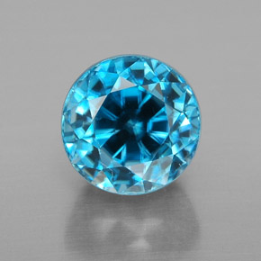 4,38 ctw natürlicher blauer Zirkon, Rundschliff, VVS