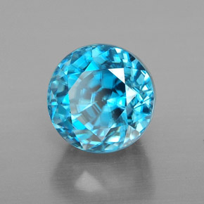 4,38 ctw natürlicher blauer Zirkon, Rundschliff, VVS