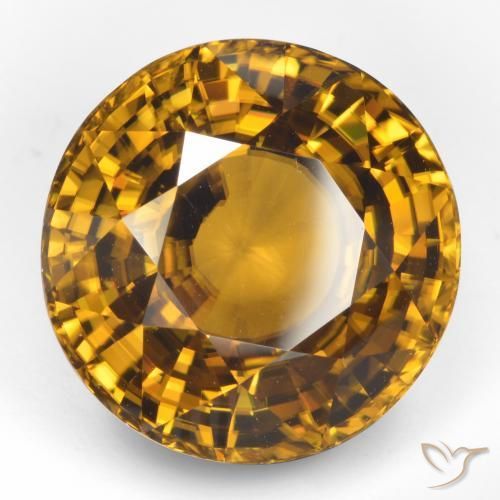 9,17 ctw natürlicher Mittleres Gold Zirkon, Runden, VVS