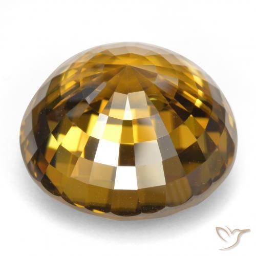 9,17 ctw natürlicher Mittleres Gold Zirkon, Runden, VVS