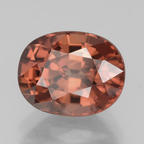 3,55 ctw natürlicher orangefarbener Zirkon, Oval Schliff, VVS