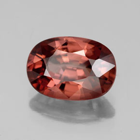 4,02 ctw natürlicher roter Zirkon, Oval Schliff, VVS