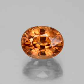 4,07 ctw natürlicher orangefarbener Zirkon, Oval Schliff, VVS