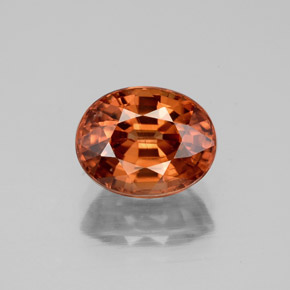 3,48 ctw natürlicher orangefarbener Zirkon, Oval Schliff, VVS