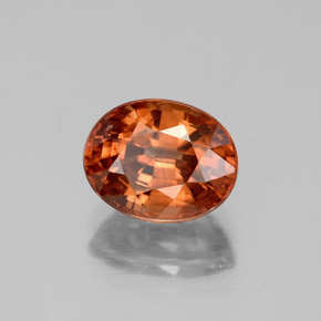 3,48 ctw natürlicher orangefarbener Zirkon, Oval Schliff, VVS