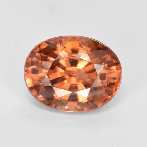 3,23 ctw natürlicher orangefarbener Zirkon, Oval Schliff, VVS