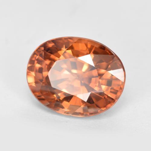 3,23 ctw natürlicher orangefarbener Zirkon, Oval Schliff, VVS