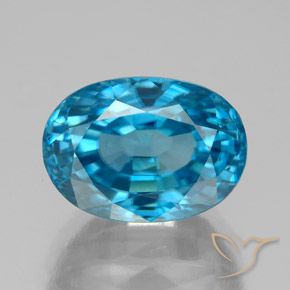 9.25ct Natürlicher Blau Zirkon, Oval, VS