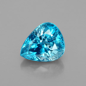 3,00 ctw natürlicher blauer Zirkon, Birnenform, VVS-VS
