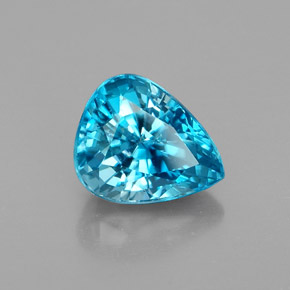 3,00 ctw natürlicher blauer Zirkon, Birnenform, VVS-VS