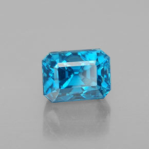 3,72 ctw natürlicher blauer Zirkon, Smaragdschliff, VVS