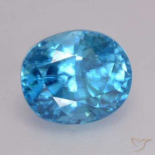 3,06 ctw natürlicher blauer Zirkon, Oval Schliff, VVS