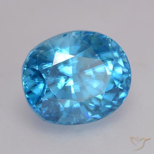 3,06 ctw natürlicher blauer Zirkon, Oval Schliff, VVS