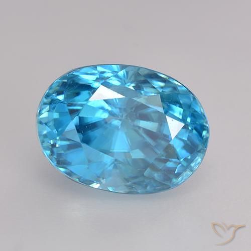3.66ct Natürlicher Mittelblau Zirkon, Oval, VS