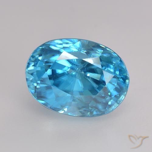 9,17 ctw natürlicher Mittelblau Zirkon, Oval, VS
