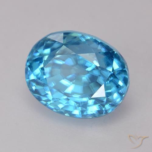 9,17 ctw natürlicher Mittelblau Zirkon, Oval, VVS