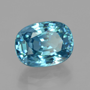 7,22 ctw natürlicher blauer Zirkon, Oval Schliff, VVS