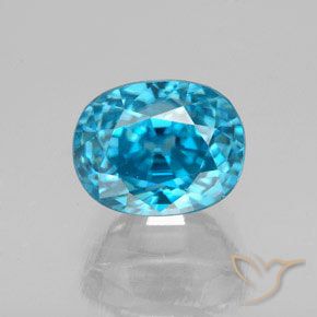 5.12ct Natürlicher Elektrisches Blau Zirkon, Oval, VS