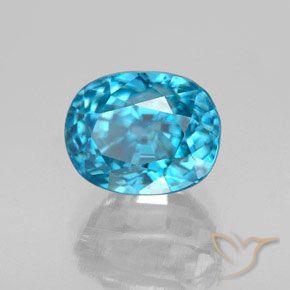 9,17 ctw natürlicher Elektrisches Blau Zirkon, Oval, VS