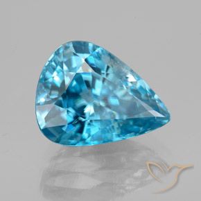 9,17 ctw natürlicher Mittelblau Zirkon, Birnenform, VS