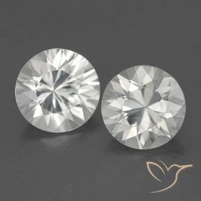 3.50ctw Natürlicher Weiß Zirkon, Runden, VVS-VS