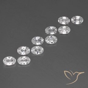 7.17 ct natürliche Weiß Zirkon-Edelsteine, Oval, VVS-VS