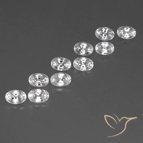 8.58 ct natürliche Weiß Zirkon-Edelsteine, Oval, VVS-VS
