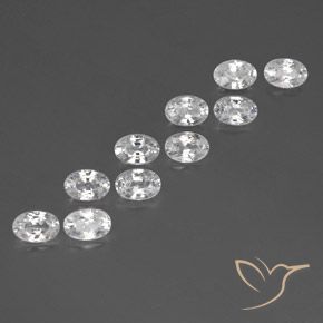 7.49 ct natürliche Weiß Zirkon-Edelsteine, Oval, VVS-VS