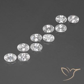 8.12 ct natürliche Weiß Zirkon-Edelsteine, Oval, VVS-VS
