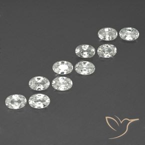 7.10 ct natürliche Weiß Zirkon-Edelsteine, Oval, VVS-VS