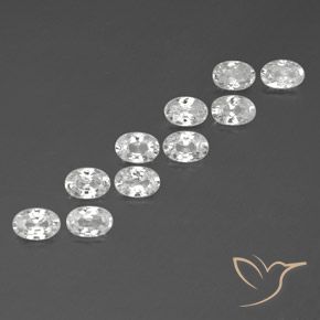 7.33 ct natürliche Weiß Zirkon-Edelsteine, Oval, VVS-VS