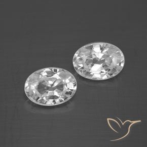 2.63ctw Natürlicher Weiß Zirkon, Oval, VVS-VS