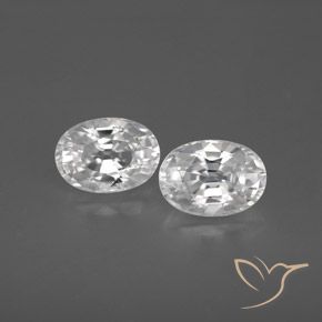 2.88ctw Natürlicher Weiß Zirkon, Oval, VVS