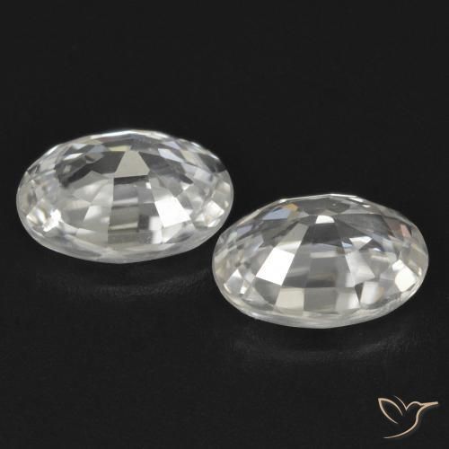 2.48 ct natürliche Weiß Zirkon-Edelsteine, Oval, VVS