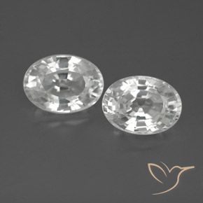 2.54ctw Natürlicher Weiß Zirkon, Oval, VVS