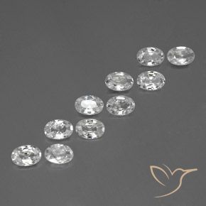 6.55ctw Natürlicher Weiß Zirkon, Oval, VVS-VS