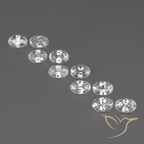 7.84ctw Natürlicher Weiß Zirkon, Oval, VVS-VS
