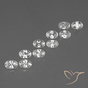7.84 ct natürliche Weiß Zirkon-Edelsteine, Oval, VVS-VS