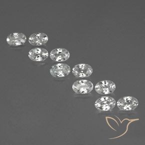 7.51ctw Natürlicher Weiß Zirkon, Oval, VVS-VS