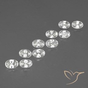 8.19ctw Natürlicher Weiß Zirkon, Oval, VVS-VS