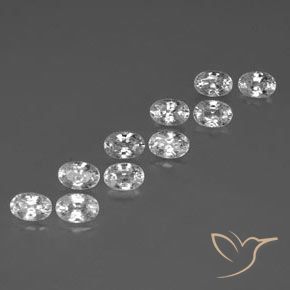 8.48 ct natürliche Weiß Zirkon-Edelsteine, Oval, VVS-VS