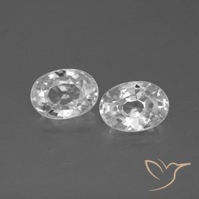 2.58ctw Natürlicher Weiß Zirkon, Oval, VS
