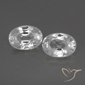 2.87ctw Natürlicher Weiß Zirkon, Oval, VVS