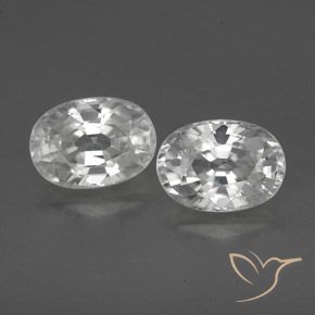 2.97ctw Natürlicher Weiß Zirkon, Oval, VS