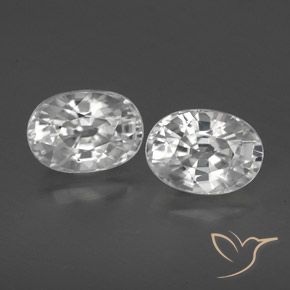 2.87ctw Natürlicher Weiß Zirkon, Oval, VVS-VS