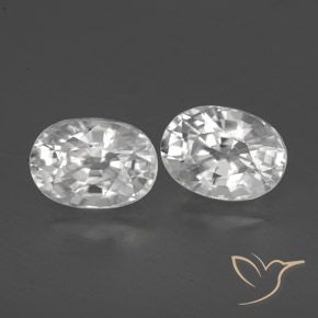 2.87 ct natürliche Weiß Zirkon-Edelsteine, Oval, VVS-VS