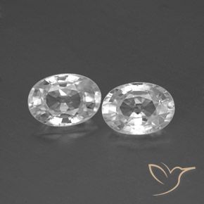 2.69ctw Natürlicher Weiß Zirkon, Oval, VS